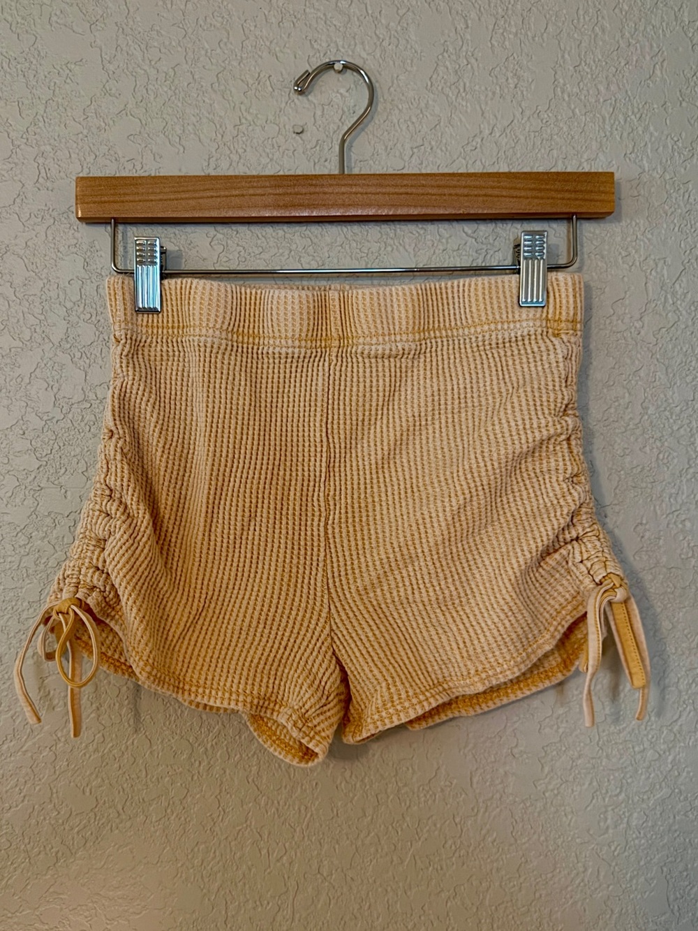 Forever 21 Peach Waffle Drawstring Shorts